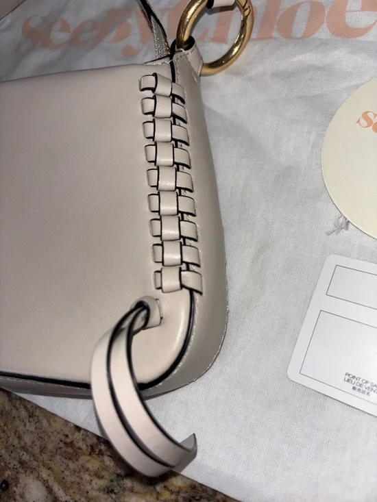 See By Chloe Tilda Cream Leather Shoulder Bag with Braided Sides - Picture 5 of 11